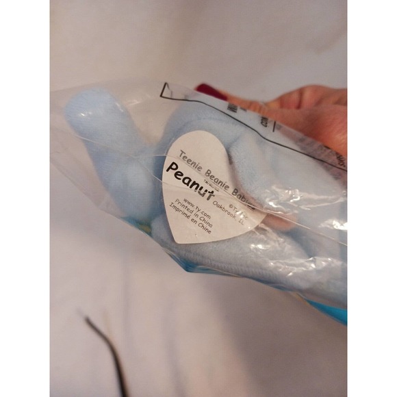 1993 McDonald's Ty Teenie Beanie Babies PEANUT The Baby Elephant In Package - Picture 9 of 10